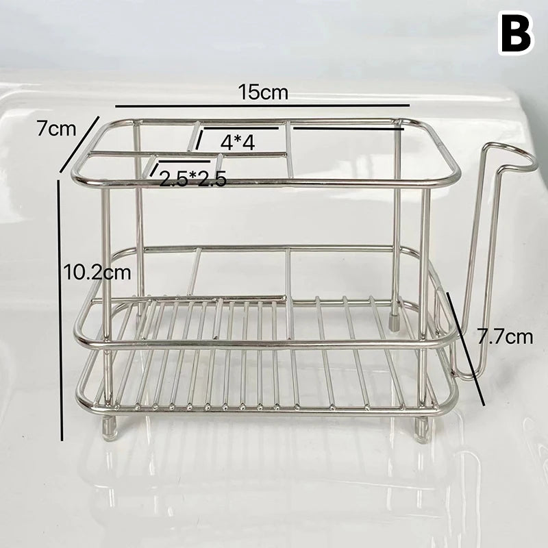 Stainless Steel Countertop Toothbrush Holder with Quick-Drain Base for Bathroom Sink Organization