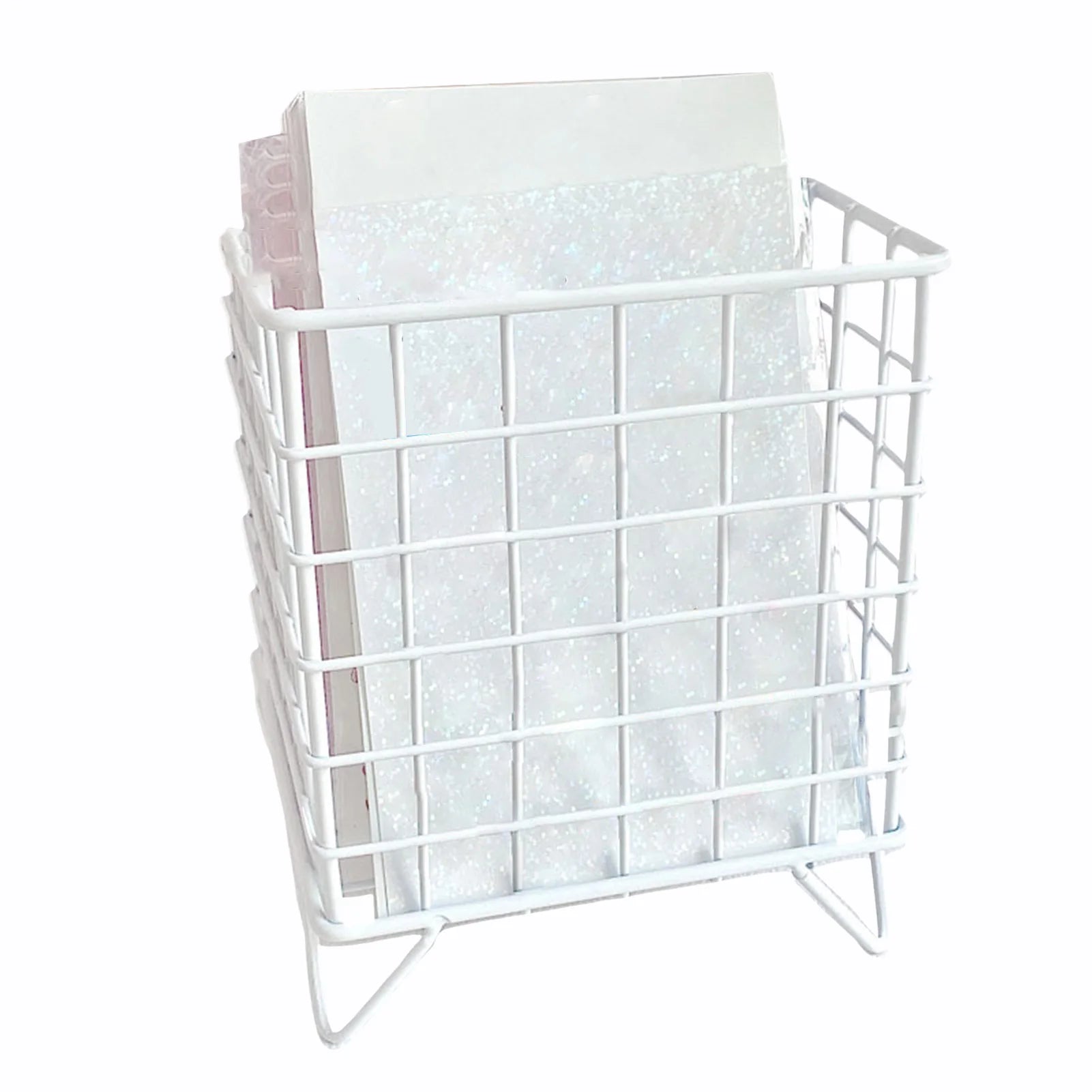 Metal Desktop Storage Basket Organizer