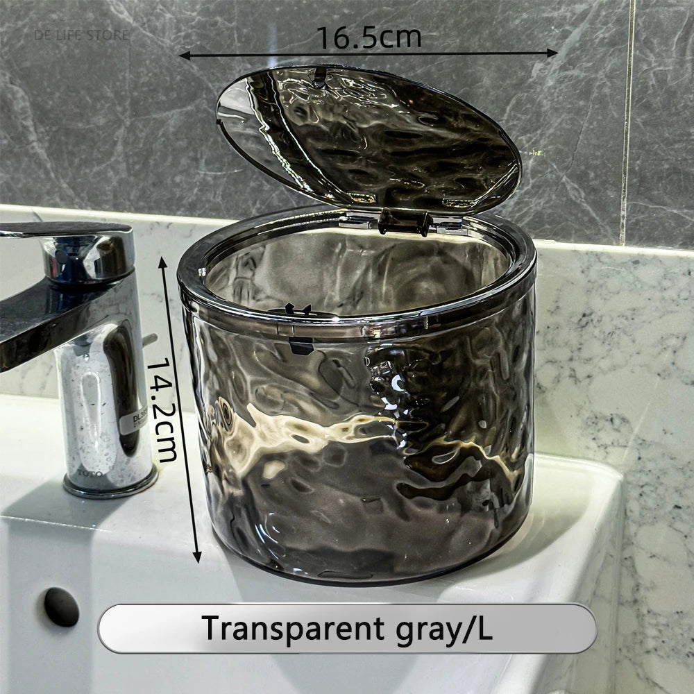 Textured Clear Acrylic Storage Box with Pop-Up Lid