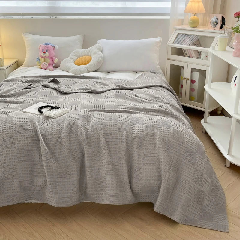 Wren 100% Cotton Waffle Throw Blanket