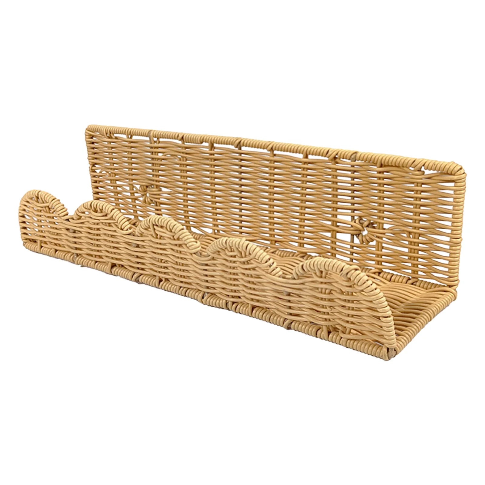 Fan-Shaped Woven Wall Basket Shelf for Bathroom, Bedroom, or Entryway