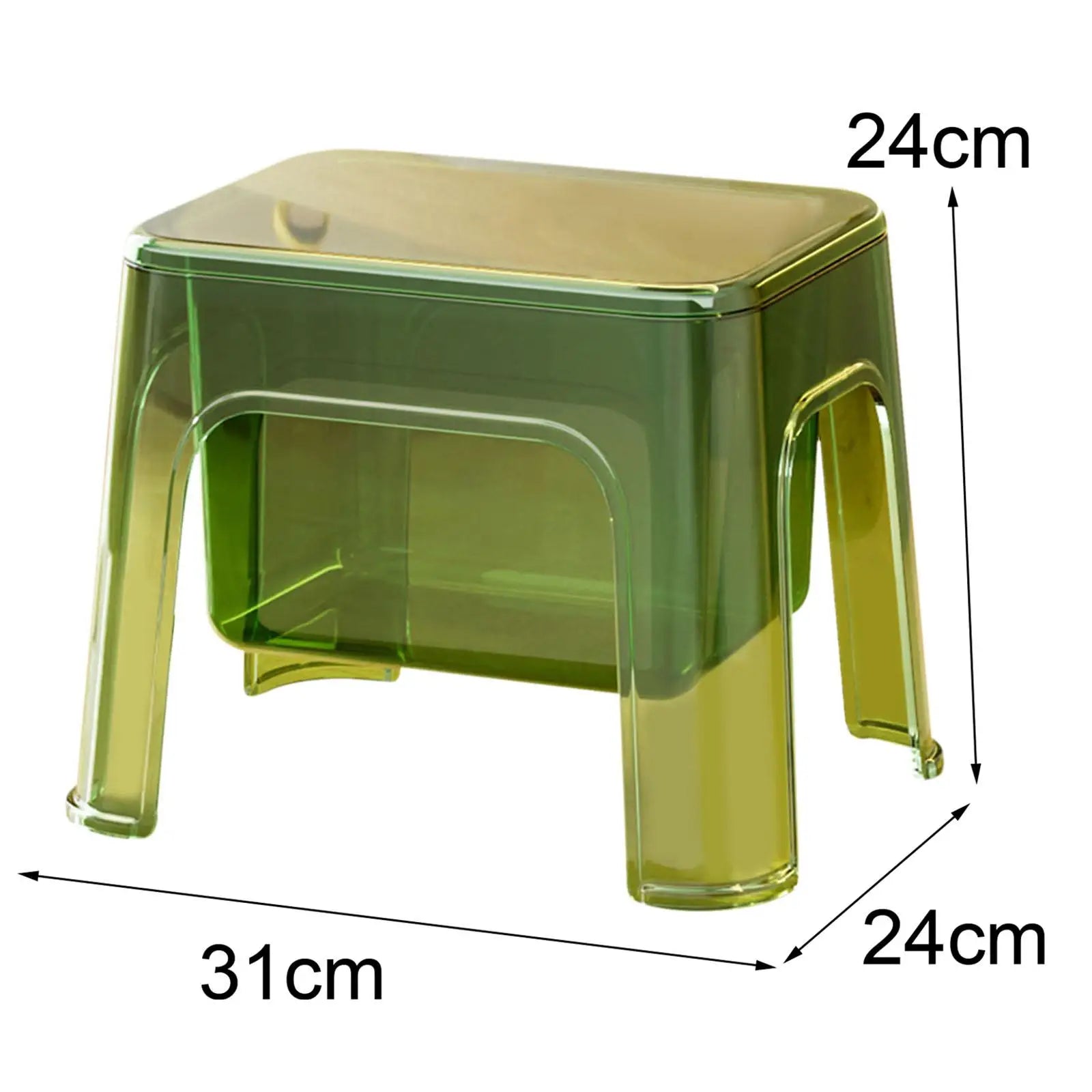 Clear Storage Step Stool with Lid for Laundry, Entryway, or Bathroom