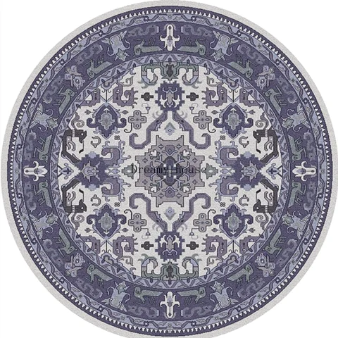 Adara Vintage Round Persian-Style Rug for Living Room or Bedroom