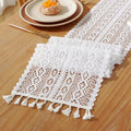 Aster Crochet Lace Table Runner with Tassels