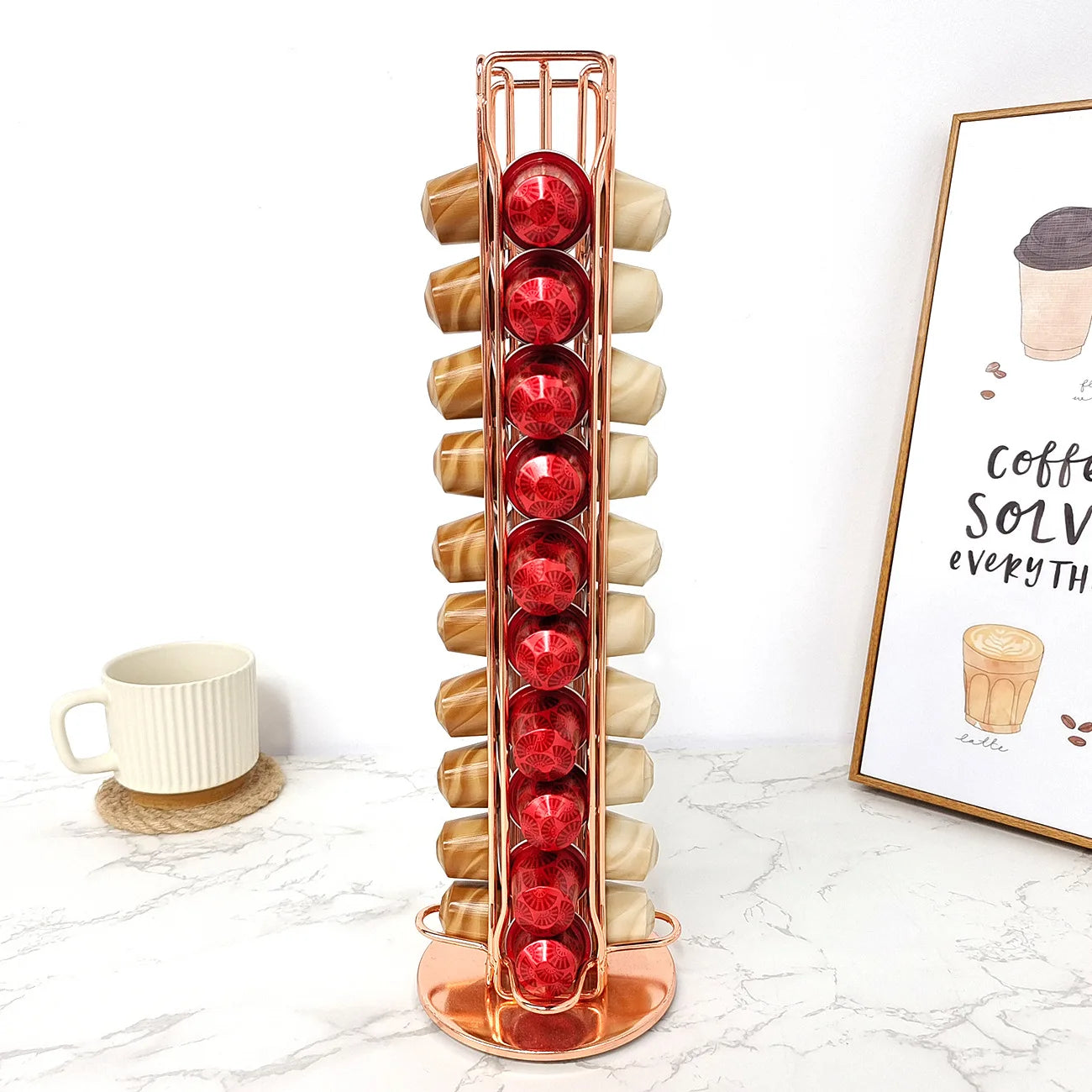 Rotating Coffee Pod Holder for Nespresso OriginalLine – Countertop Organizer