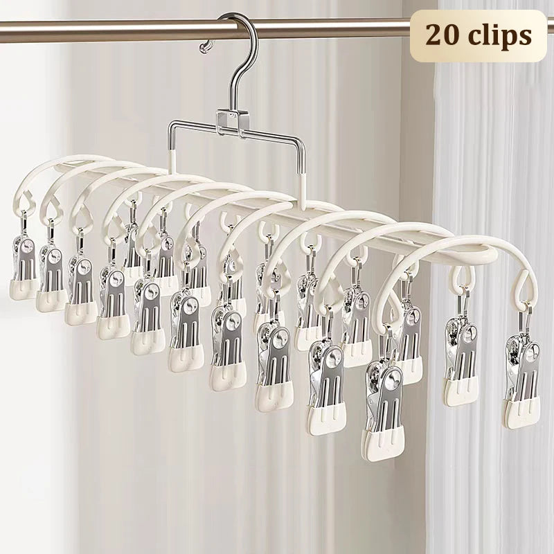 Stainless Steel 20-Clip Hanging Drying Rack