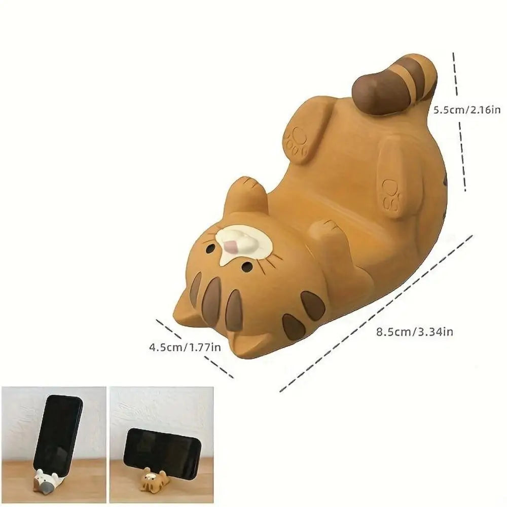 Whimsical Cat Resin Phone Stand