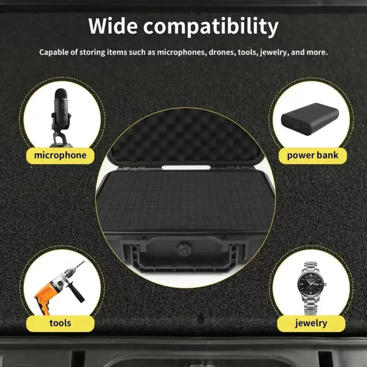 Waterproof Hard Plastic Storage Box for Tools and Small Electronics
