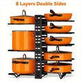 8-Tier Adjustable Pot & Pan Organizer Rack for Kitchen Cabinets