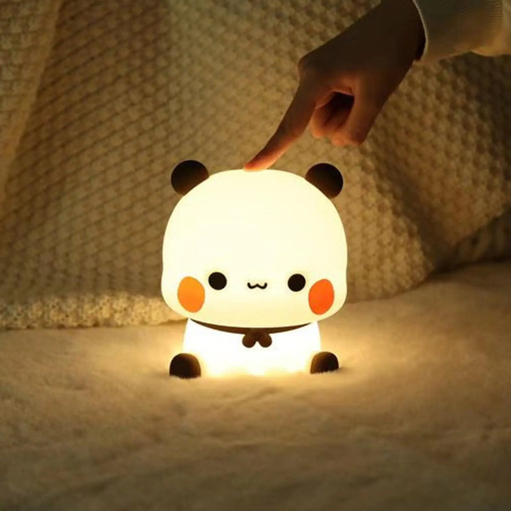 Mochi Bear Silicone LED Night Light for Bedside or Nursery – Soft Touch Rechargeable Table Lamp