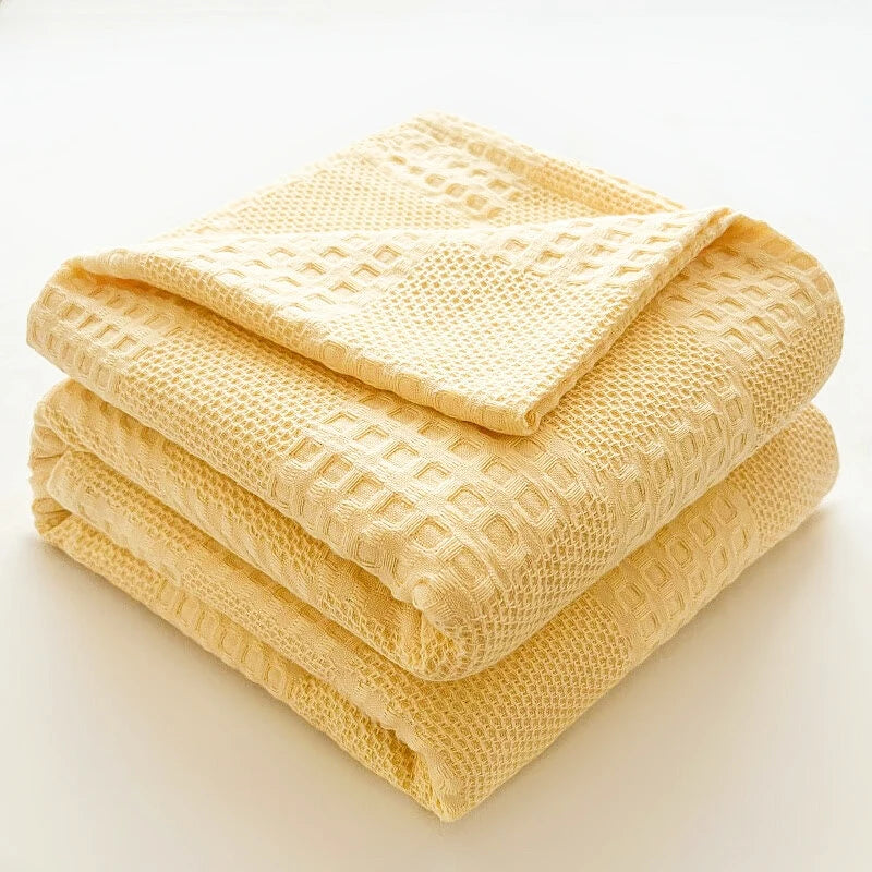Wren 100% Cotton Waffle Throw Blanket