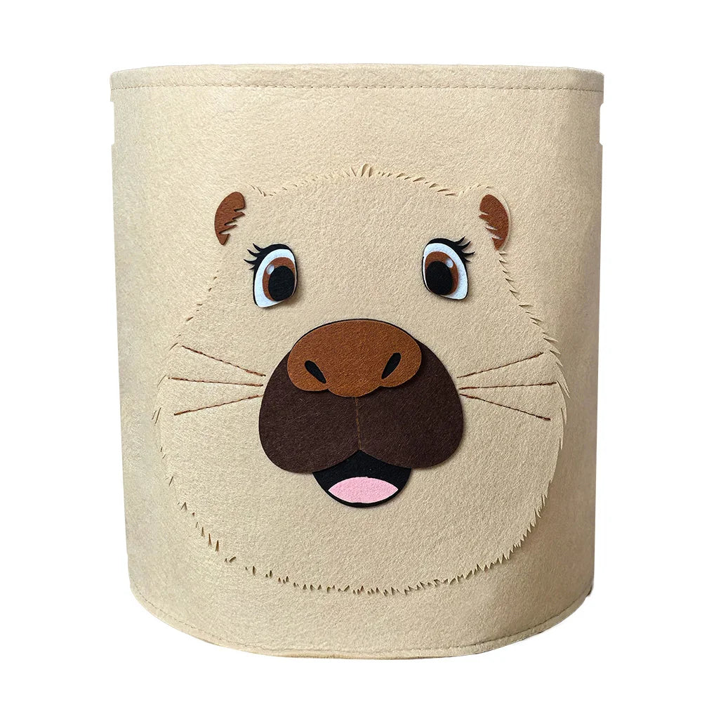 Cartoon Cotton Animal Storage Basket for Kids' Room & Playroom Organization