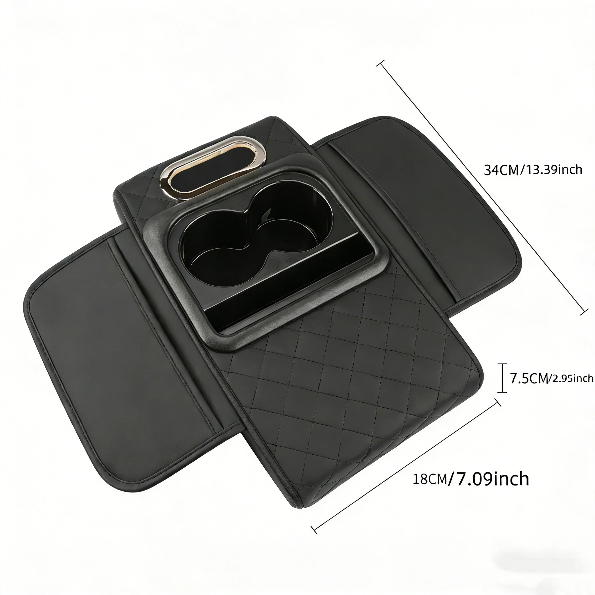 Center Console Car Armrest Organizer with Cup Holder