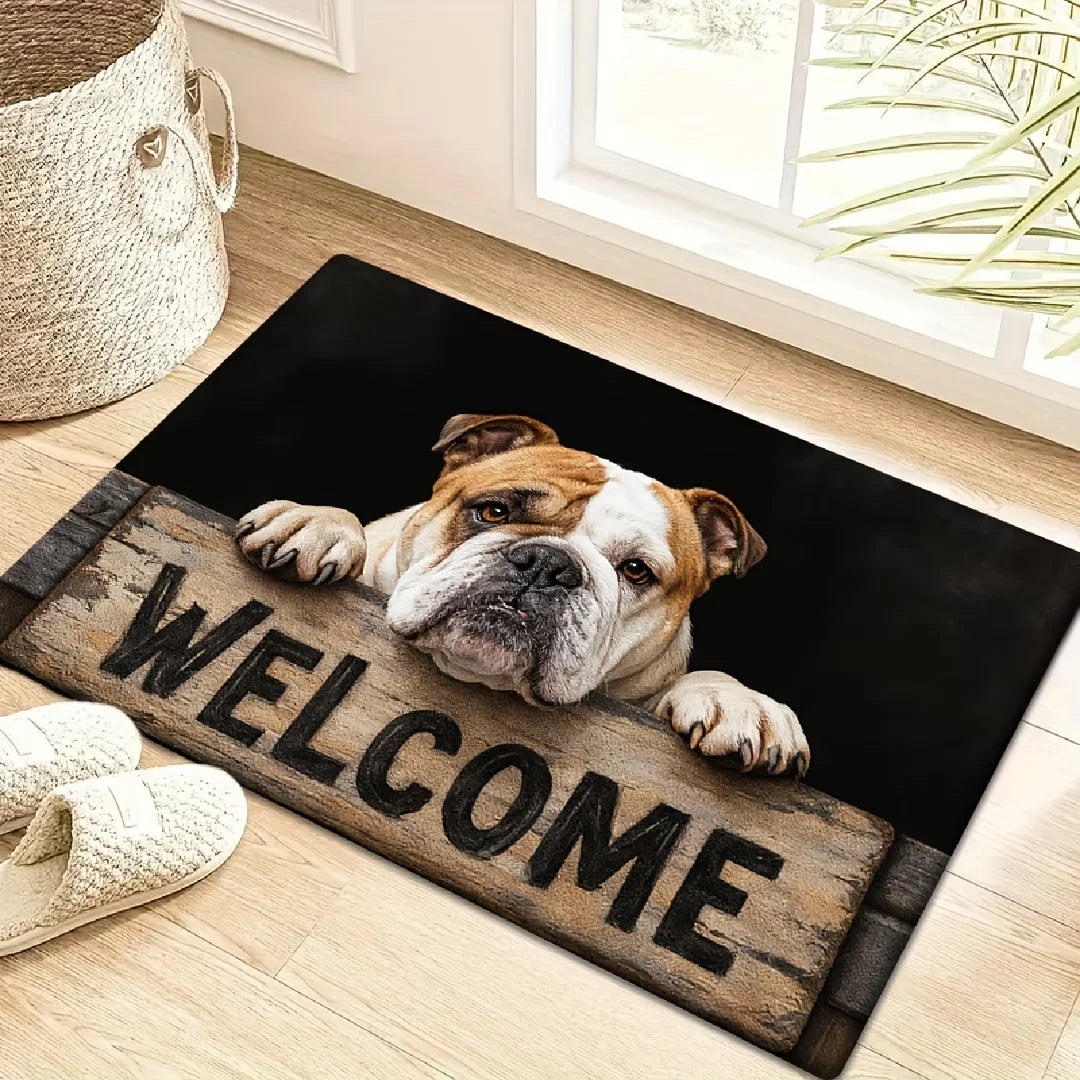 French Bulldog Print Doormat – Soft Anti-Slip Mat for Entryway, Kitchen, or Bath