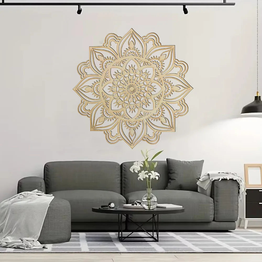 Elara Mandala Cutout Metal Wall Art in Moroccan-Inspired Iron for Living Room Decor