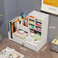 Multi-Compartment White Desk Organizer with Drawer for Pens, Markers & Office Supplies