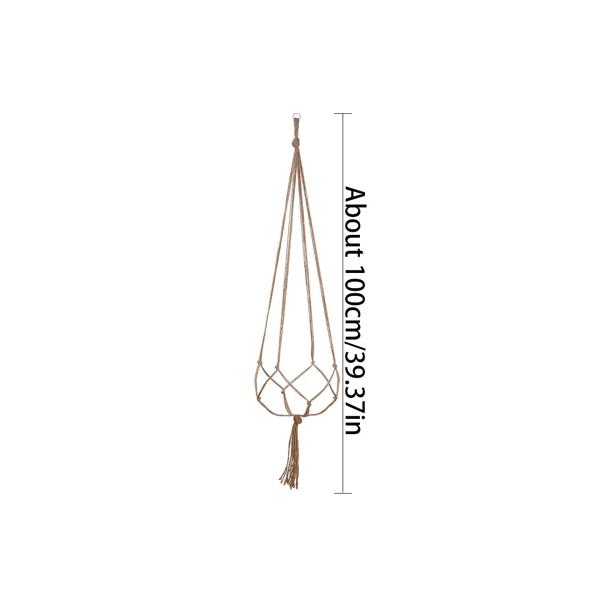 Hand-Knotted Jute Hanging Planter Basket for Indoor & Outdoor Spaces