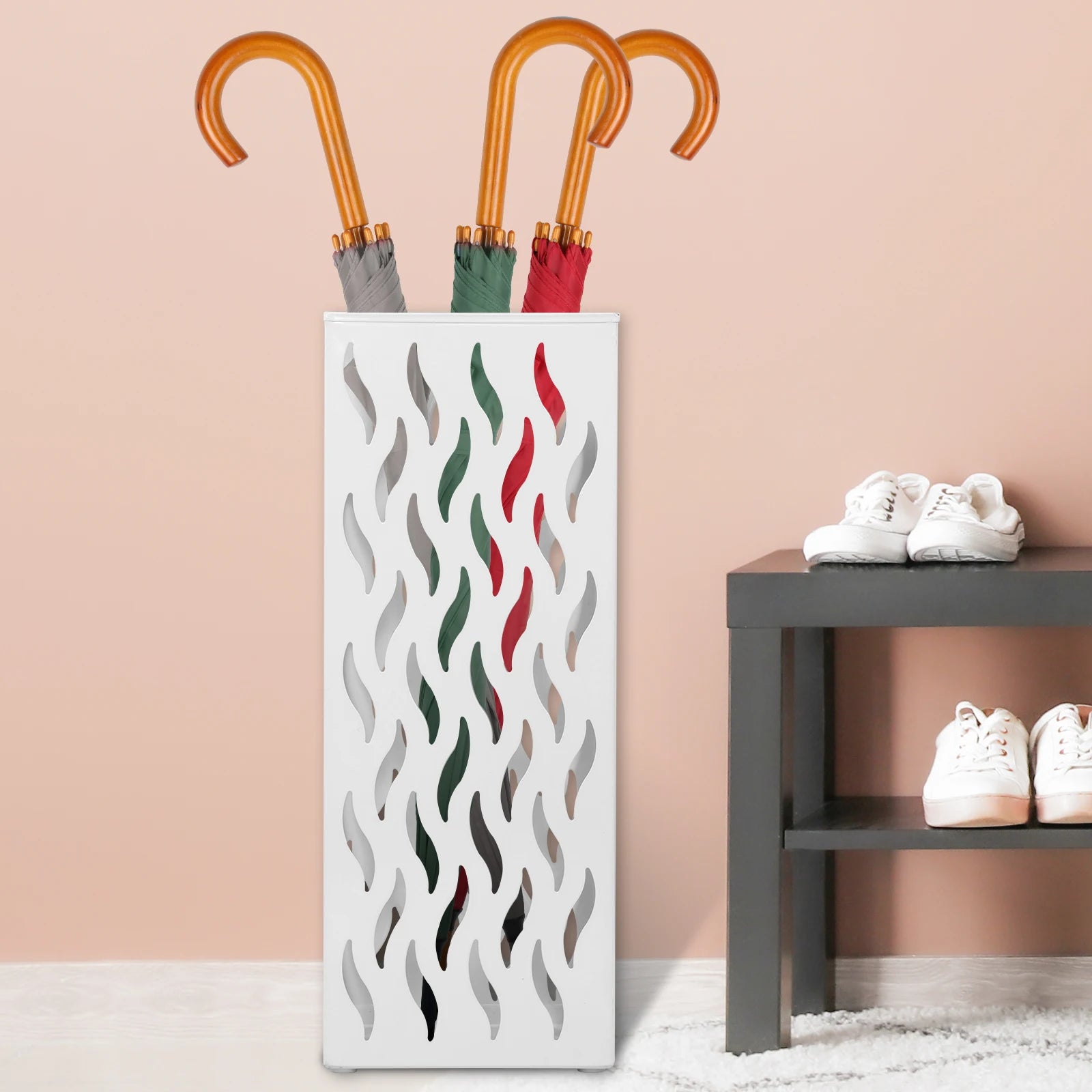 Rectangular Metal Umbrella Stand for Entryway