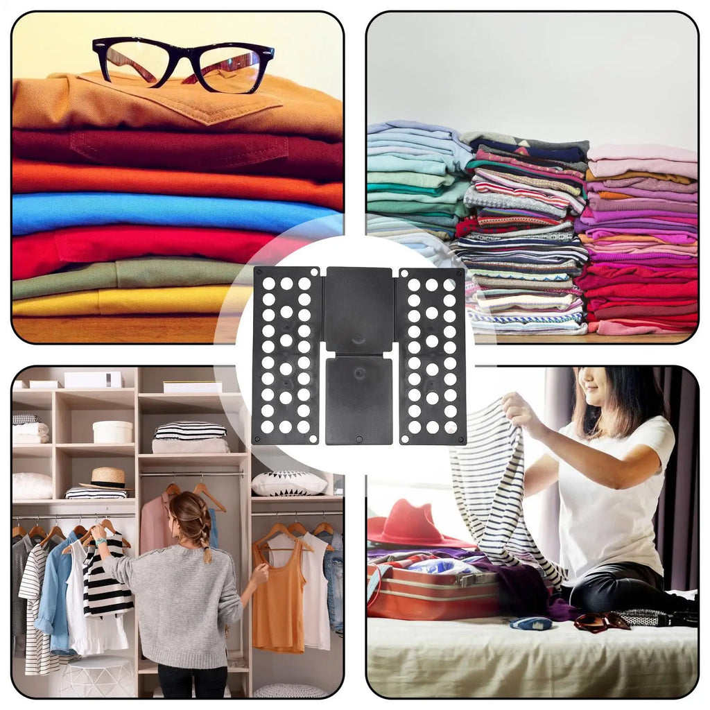 Foldable Clothes Folding Board for Fast T-Shirt & Laundry Organization – Plastic, Multi-Color, Space-Saving