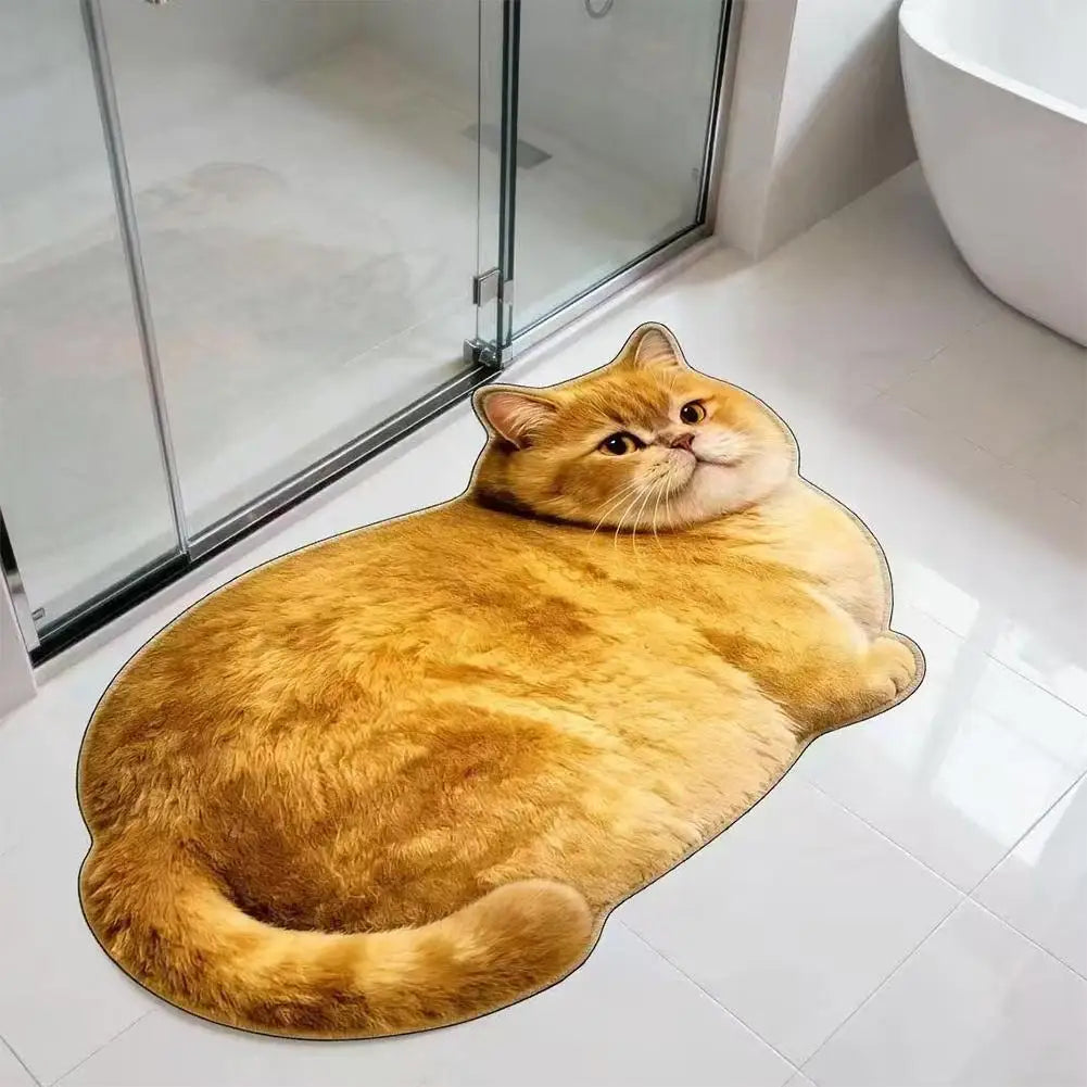 Whisker Cat Bath Mat – Absorbent Non-Slip Bathroom Rug for Cat Lovers