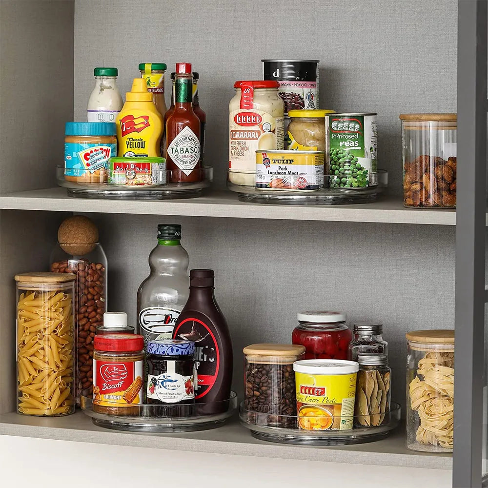 Clear Rotating Lazy Susan Turntable for Kitchen, Pantry, Fridge, or Countertop
