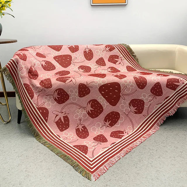 Mizuki Abstract Woven Throw Blanket with Tassels