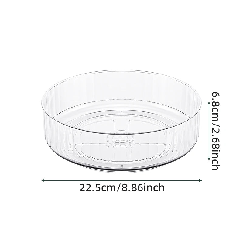 360° Rotating Lazy Susan Turntable Tray for Kitchen, Fridge & Pantry Organization – Clear or Green PET Plastic