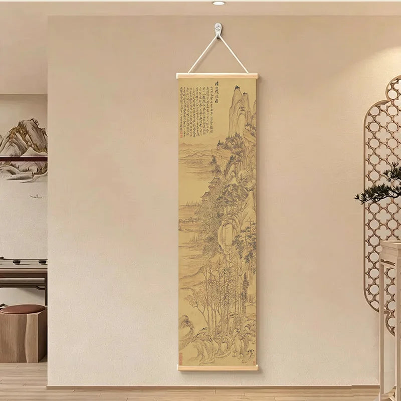 Sora Wabi Sabi Scroll Wall Art, Framed Japanese Ink Hanging Poster