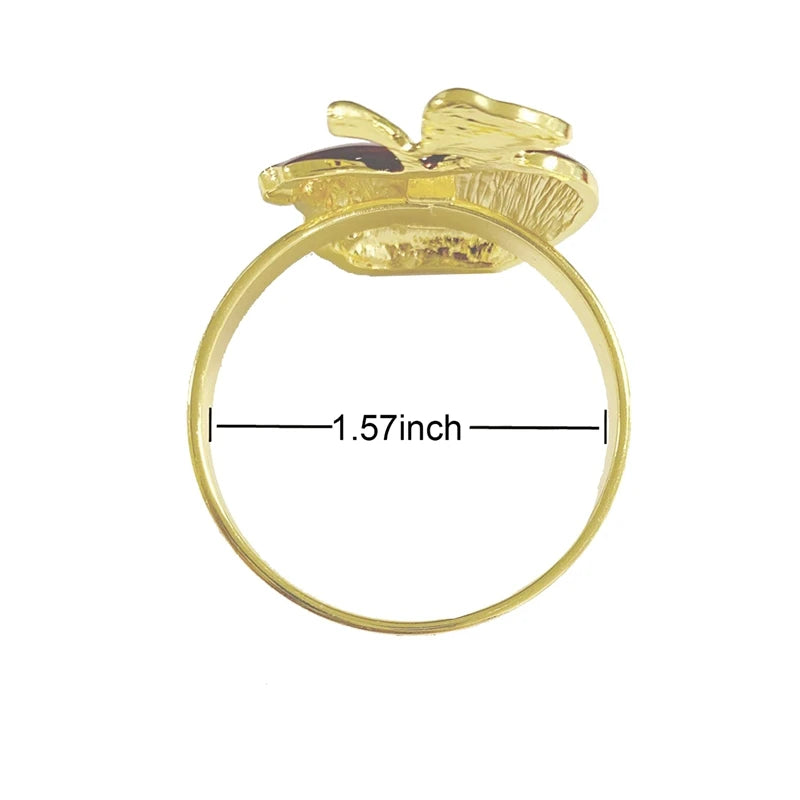 Apple Napkin Rings Set of 18 – Red & Gold Aluminum Alloy with Rhinestones for Festive Dinner, Party, or Holiday Table Decor