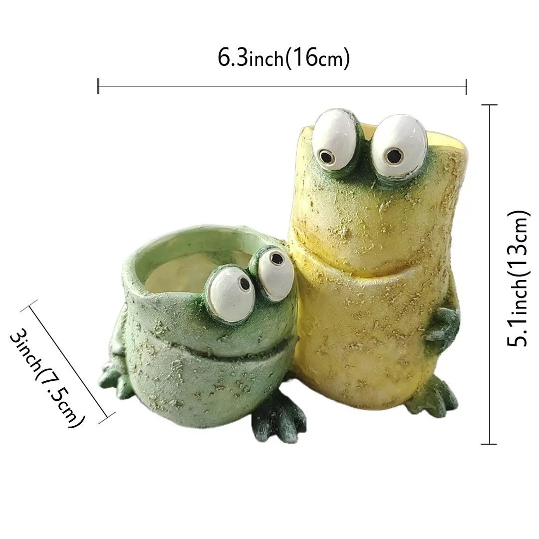 Willow Frog Resin Planter Pot for Indoor & Outdoor Decor