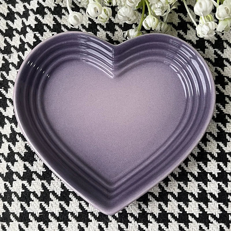 12cm Heart-Shaped Ceramic Dip & Snack Dish for Cozy Kitchen and Tabletop Decor
