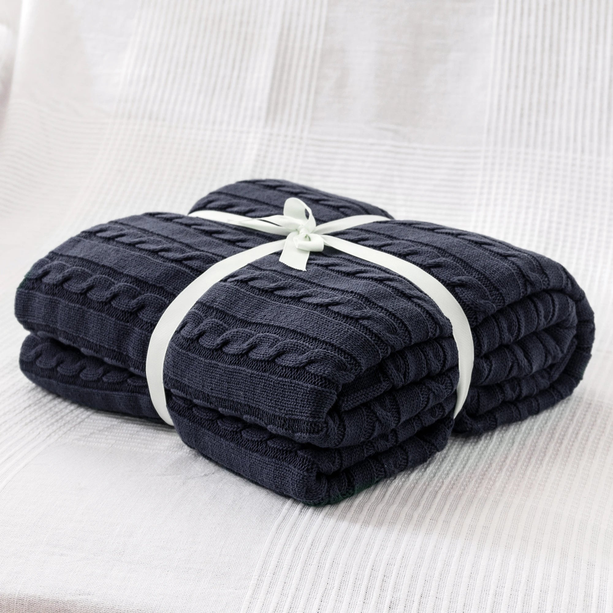 Ashby Cable Knit Cotton Throw Blanket