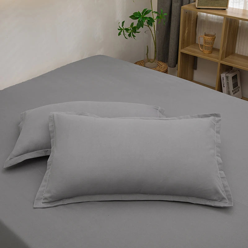Classic Solid Color Pillowcase Set – Cotton Blend, 2-Pack