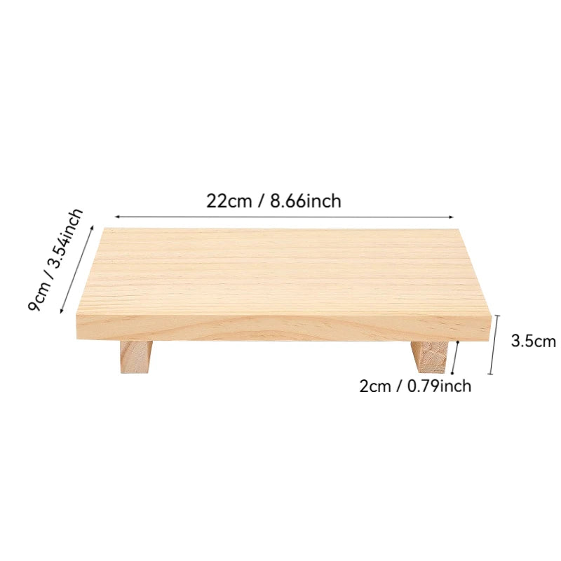 Minimalist Wooden Display Tray for Bathroom, Vanity, or Tabletop Decor – Raised Small Stand, Multiple Colors