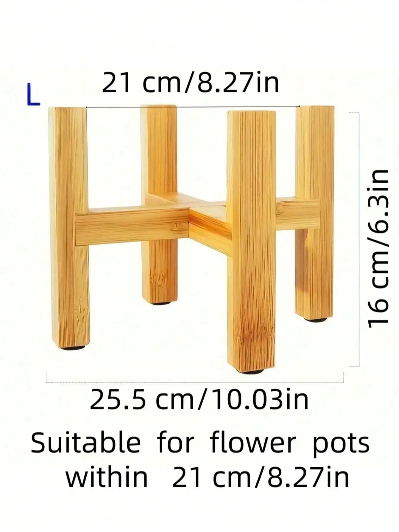 Natural Bamboo Cross Plant Stand for Indoor & Outdoor Pots