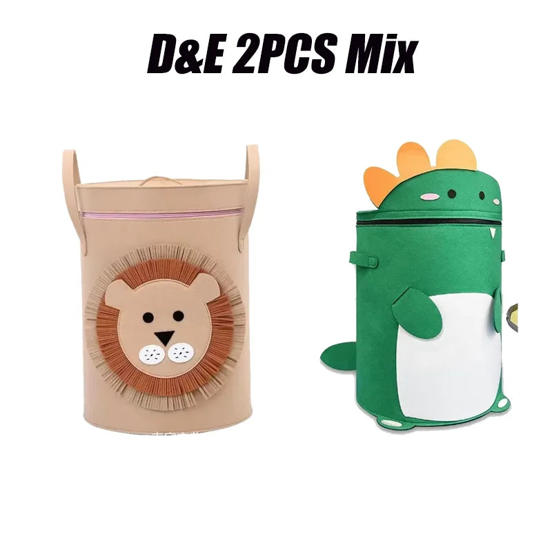 Animal Friends Lidded Toy Storage Basket