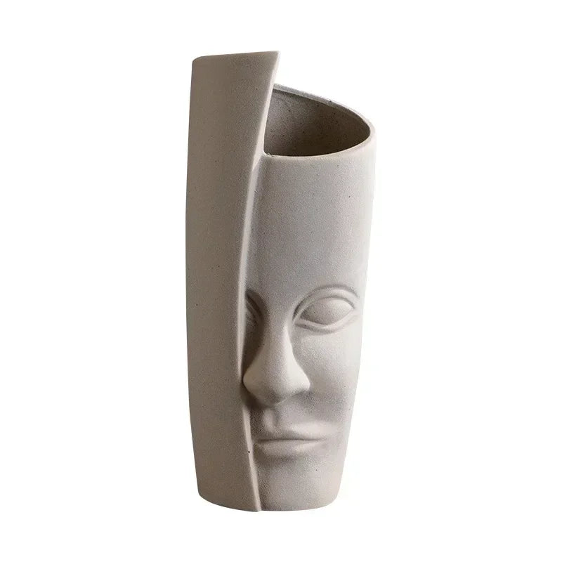 Eden Sculpted Face Ceramic Vase