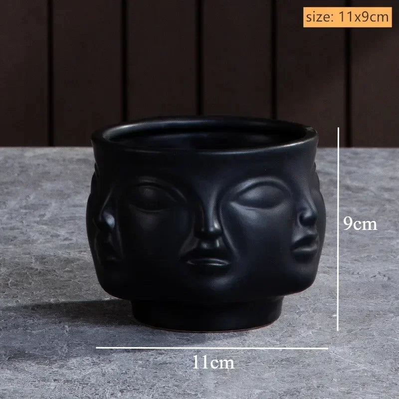 Eden Sculpted Face Ceramic Vase