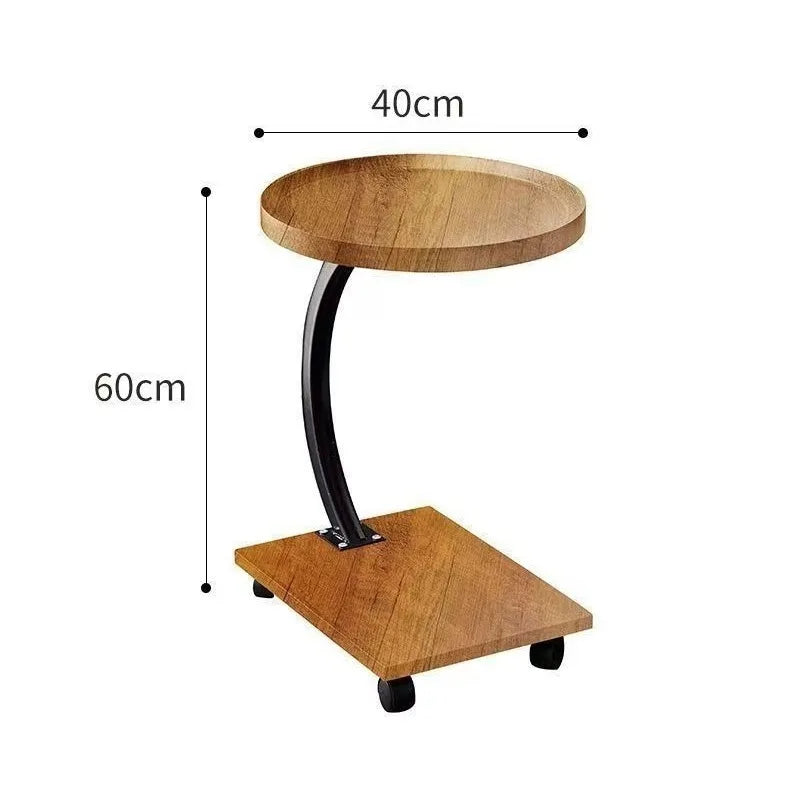 Eden Modern Rolling Side Table with Storage Shelf