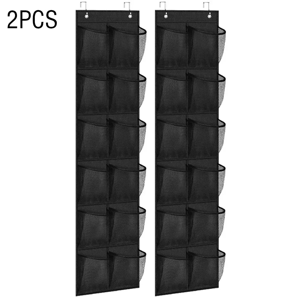 Over-the-Door Mesh Pocket Organizer – 12-Pocket Shoe & Accessory Storage