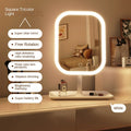 Tri-Color LED Desktop Makeup Mirror with Touch Light for Vanity or Bedroom