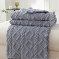 Braided Sherpa Fleece Throw Blanket for Bed or Sofa