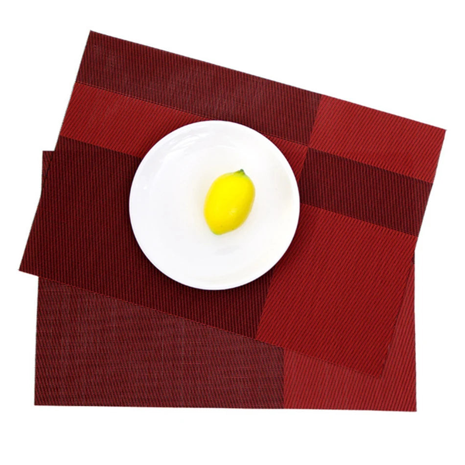 Bamboo-Pattern PVC Placemats – Washable Table Mats for Dining