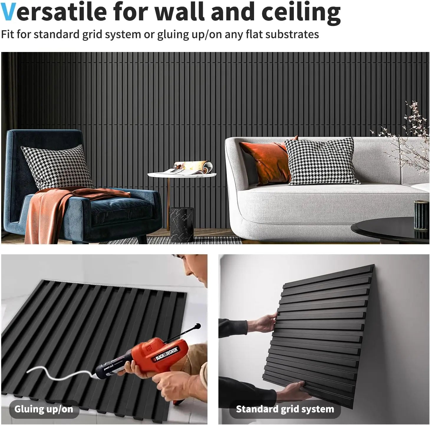 Marlow 3D Textured Wall Panels, Set of 30 – Modern PVC Decorative Panels