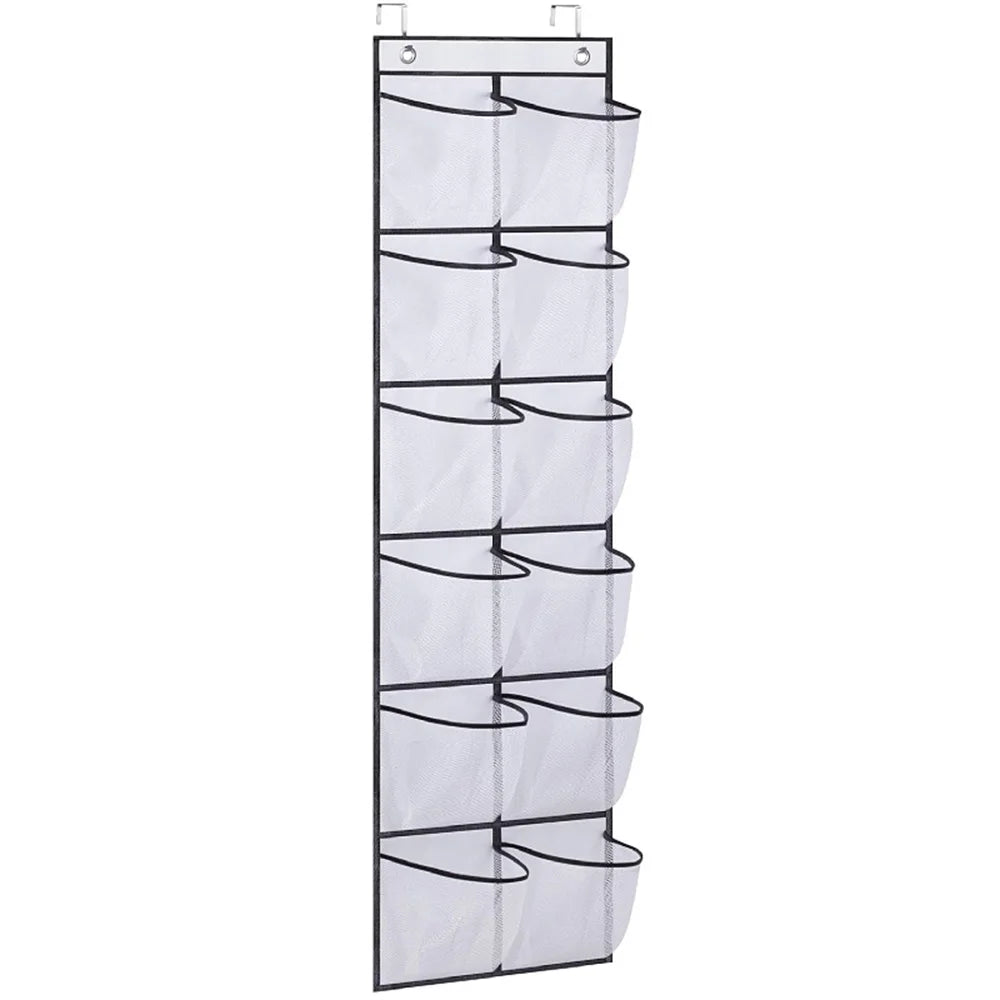 Over-the-Door Mesh Pocket Organizer – 12-Pocket Shoe & Accessory Storage