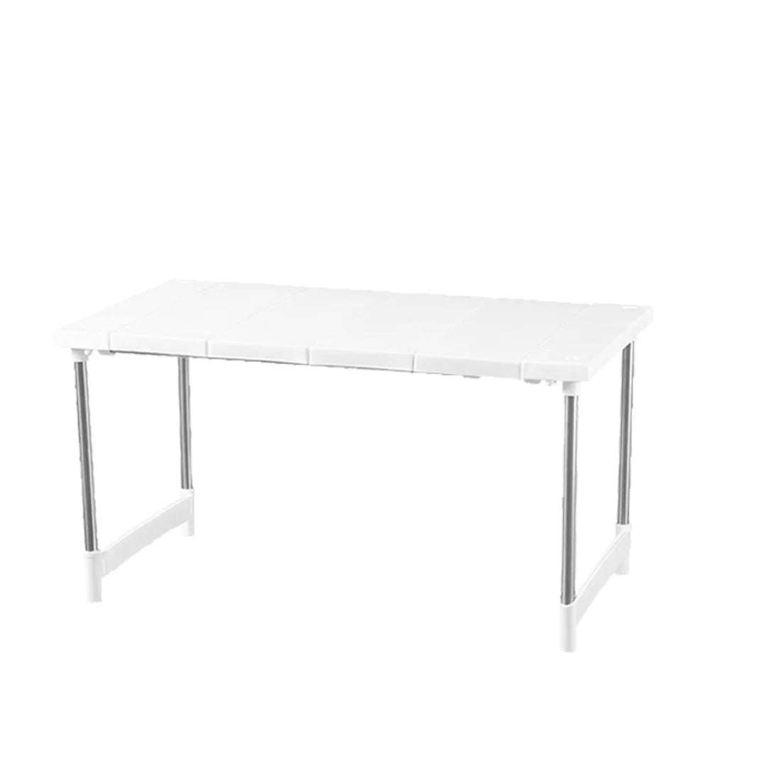 Expandable White Kitchen Counter Shelf Organizer – Adjustable Cabinet Storage for Pantry, Countertop & Small Appliances