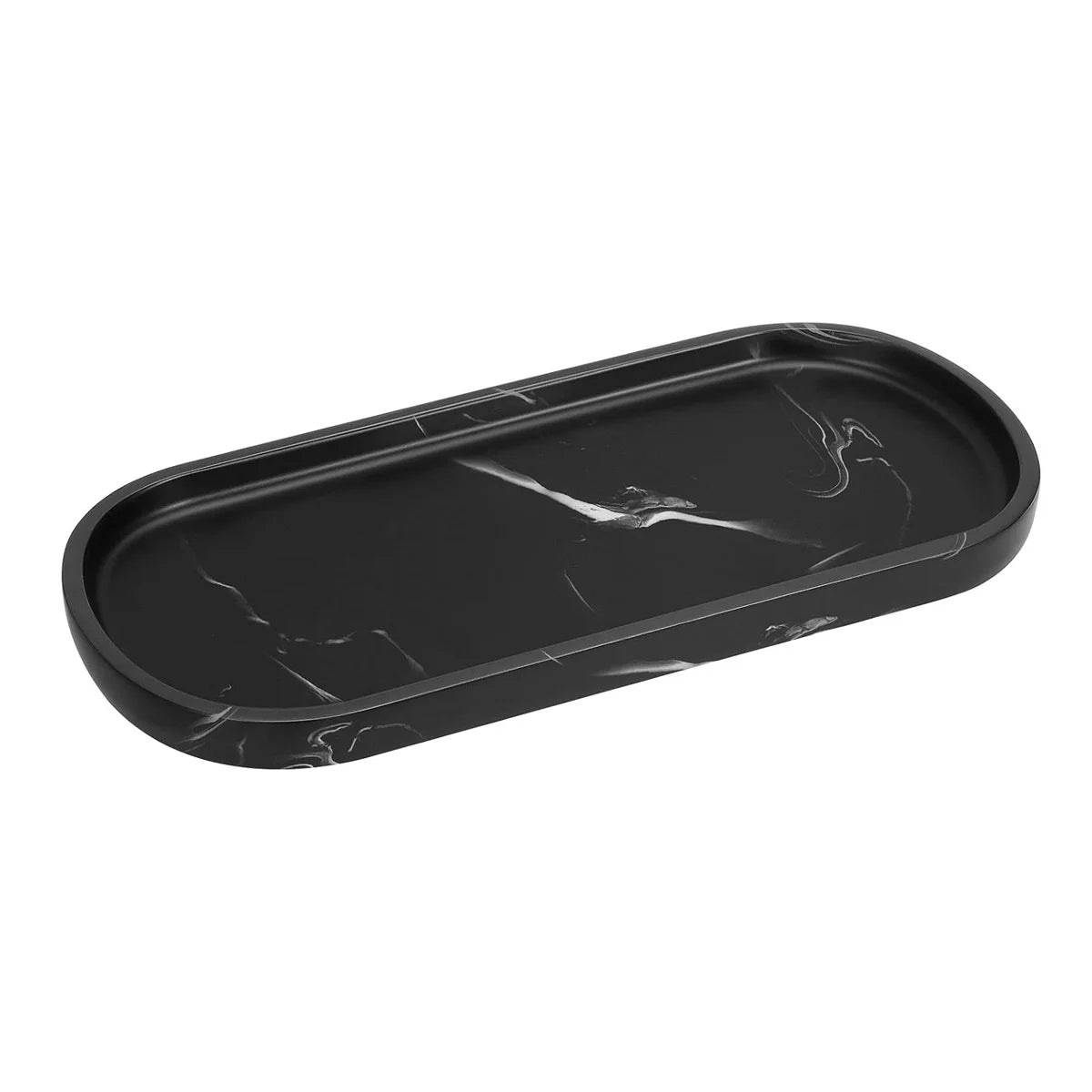 Matte Silicone Oval Vanity Tray for Soap, Dispensers & Small Essentials – Bathroom, Kitchen, or Nightstand