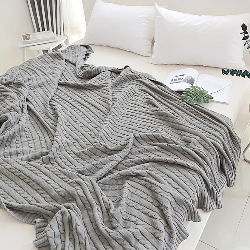 Ashby Cable Knit Cotton Throw Blanket