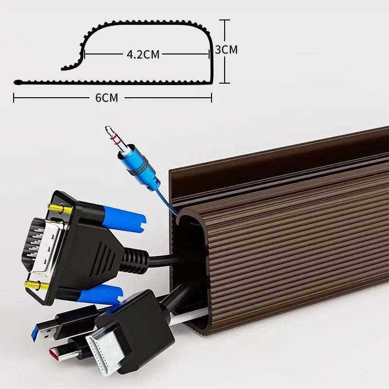 Adhesive Under-Desk Cable Management Channel – Tidy Cord Organizer for Desks & Workspaces, 40cm, Multiple Colors