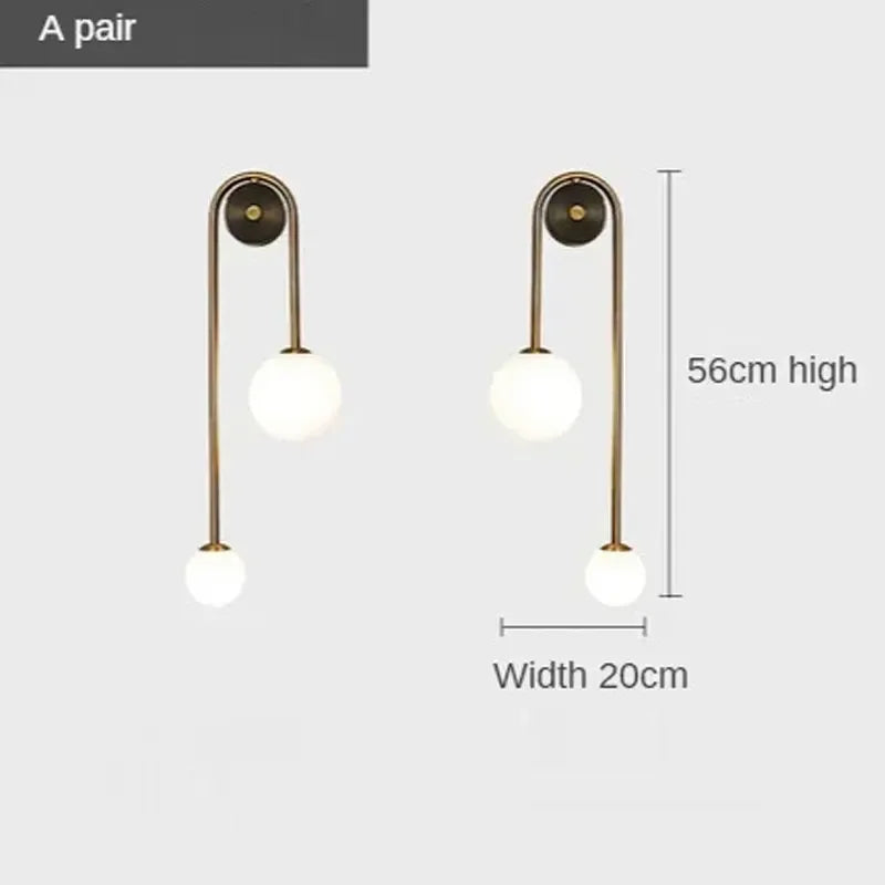 Soren Globe Glass Wall Sconce – Gold Modern Bedroom & Living Room Light